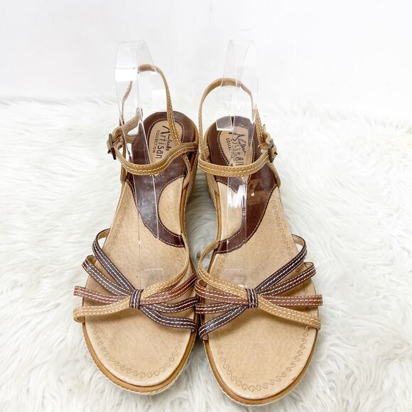 Clarks Artisan 10 M Womens Brown Tan Leather Ankle Strap Comfort Sandals - Picture 6 of 8